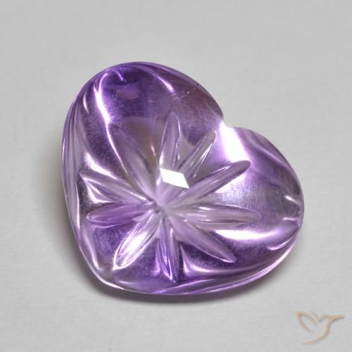 5.94ct Natural Violeta medio Amatista, Corazón, Transparente