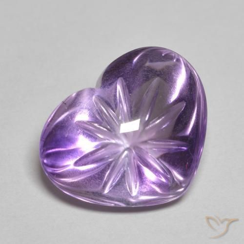 Amatista Violeta medio natural de 5.94 ct, Corazón, Transparente