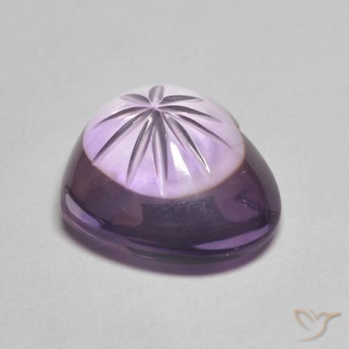 Amatista Violeta medio natural de 5.94 ct, Corazón, Transparente