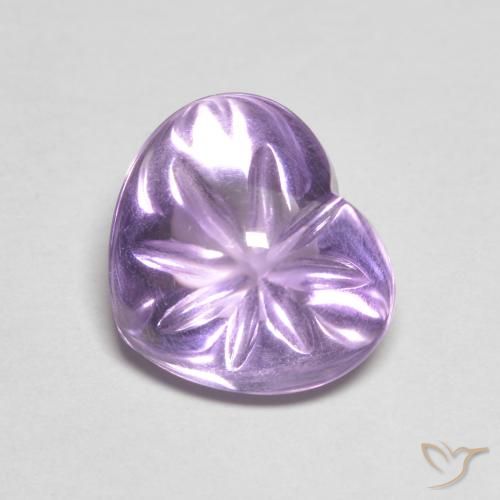 Amatista Violeta iris intenso natural de 4.57 ct, Corazón, Transparente