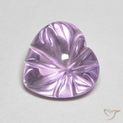 Amatista Violeta iris natural de 5.76 ct, Corazón, Transparente