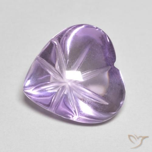 Amatista Violeta medio natural de 5.23 ct, Corazón, Transparente