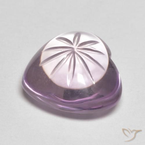 Amatista Violeta iris natural de 6.16 ct, Corazón, Transparente