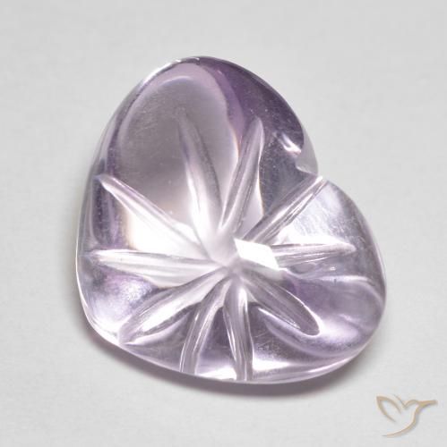Amatista Violeta claro natural de 9.41 ct, Corazón, Transparente