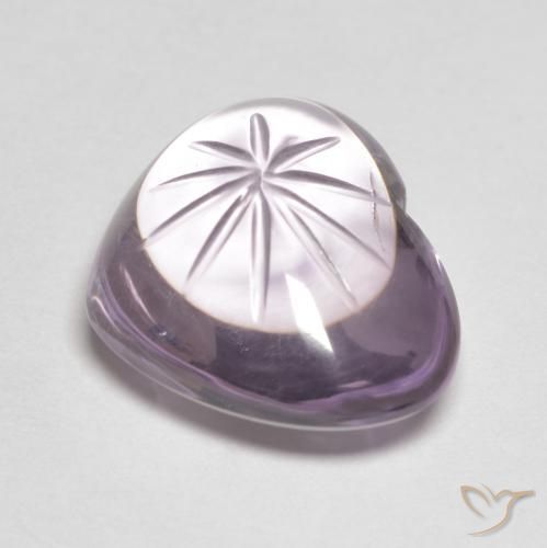 Amatista Violeta claro natural de 9.41 ct, Corazón, Transparente