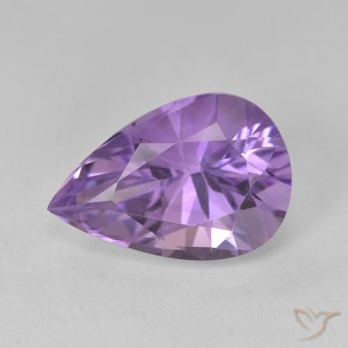 4.86ct Natural Medium Light Purplish-Violet Amatista, En forma de pera, VVS