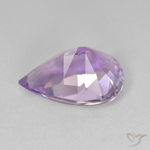 Amatista Medium Light Purplish-Violet natural de 4.86 ct, En forma de pera, VVS