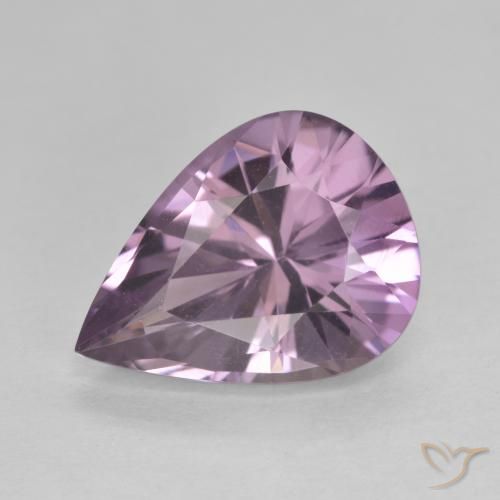 4.46ct Natural Violeta grisáceo Amatista, En forma de pera, VVS