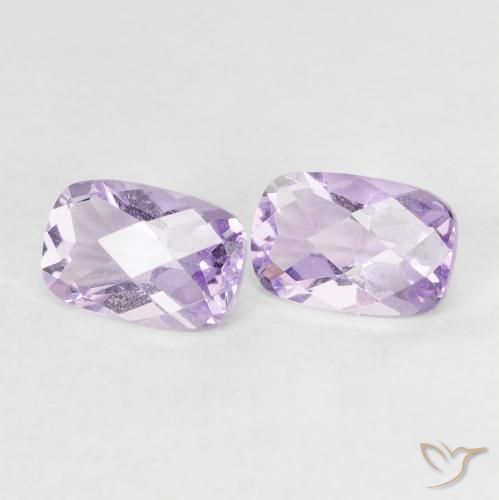 Gemas de Amatista Violeta rosado natural de 0.97 ct, Forma Cojín, VVS-VS