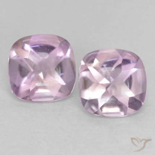1.04ctw Natural Violeta-rojizo claro Amatista, Forma Cojín, Transparente