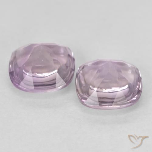 Gemas de Amatista Violeta-rojizo claro natural de 1.04 ct, Forma Cojín, Transparente