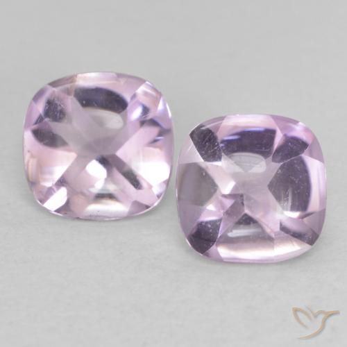 0.96ctw Natural Violeta-rojizo claro Amatista, Forma Cojín, Transparente