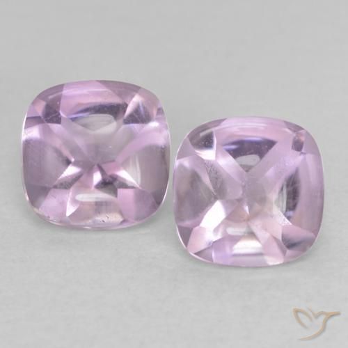 1.07ctw Natural Violeta muy claro Amatista, Forma Cojín, Transparente
