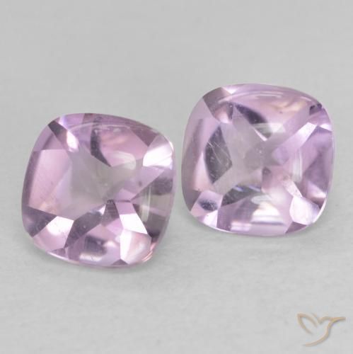 Gemas de Amatista Violeta muy claro natural de 1.07 ct, Forma Cojín, Transparente