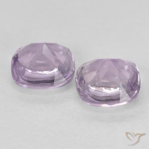 Gemas de Amatista Violeta rojizo muy claro natural de 1.05 ct, Forma Cojín, Transparente