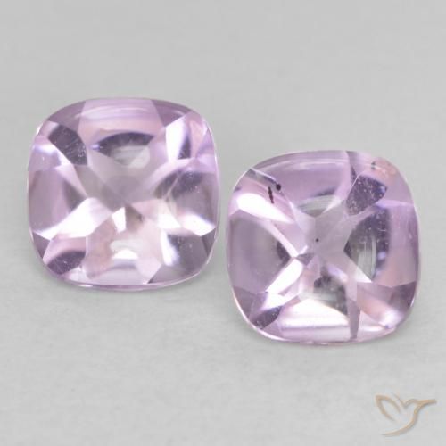 1.11ctw Natural Violeta-rojizo claro Amatista, Forma Cojín, Transparente