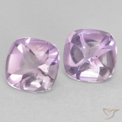 Gemas de Amatista Violeta-rojizo claro natural de 1.11 ct, Forma Cojín, Transparente