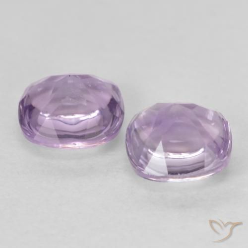 Gemas de Amatista Violeta-rojizo claro natural de 1.03 ct, Forma Cojín, Transparente