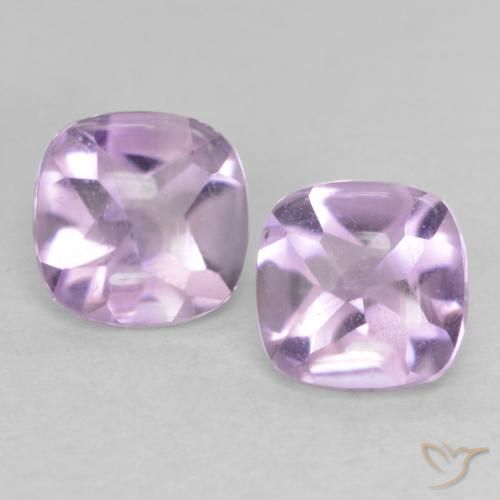 1.05ctw Natural Violeta claro Amatista, Forma Cojín, Transparente