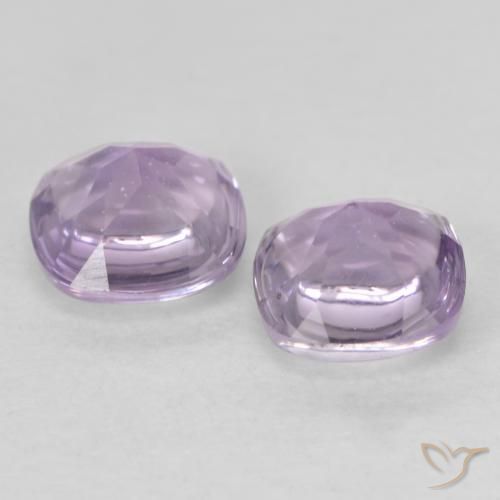 Gemas de Amatista Violeta claro natural de 1.05 ct, Forma Cojín, Transparente
