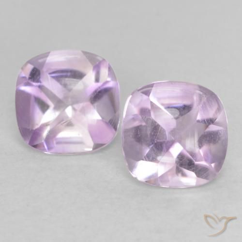 1.04ctw Natural Violeta claro Amatista, Forma Cojín, Transparente