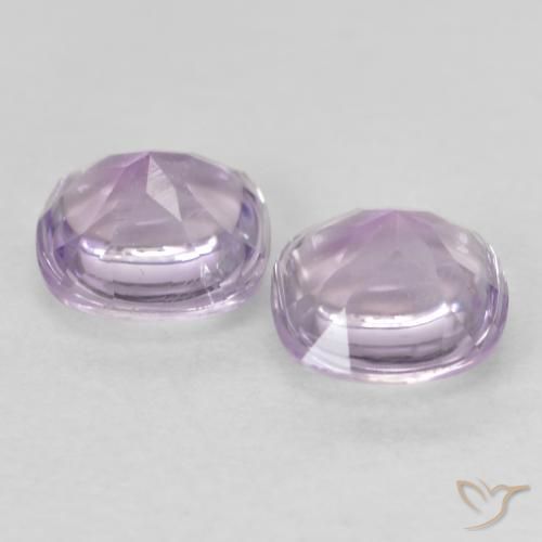 Gemas de Amatista Violeta claro natural de 1.04 ct, Forma Cojín, Transparente