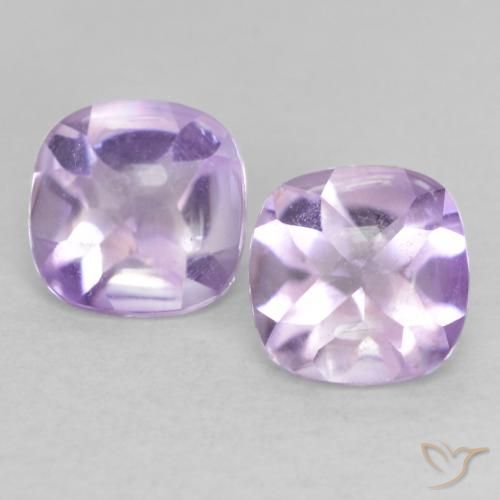 1.04ctw Natural Violeta claro Amatista, Forma Cojín, Transparente