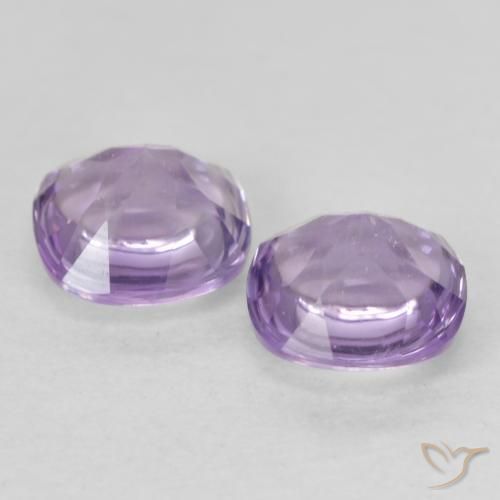 Gemas de Amatista Violeta claro natural de 1.04 ct, Forma Cojín, Transparente