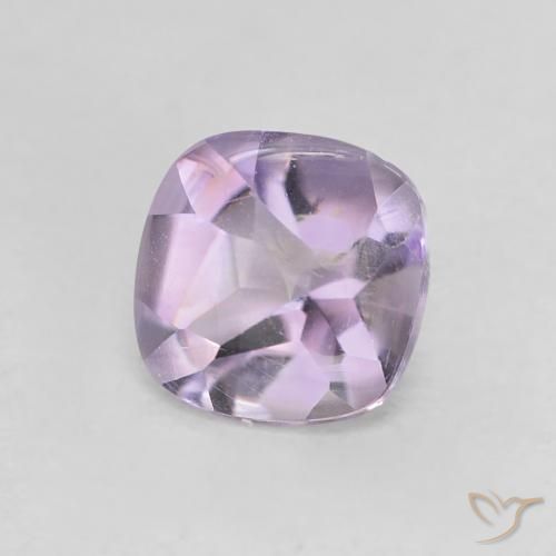 Amatista Violeta rosado natural de 0.56 ct, Forma Cojín, Transparente
