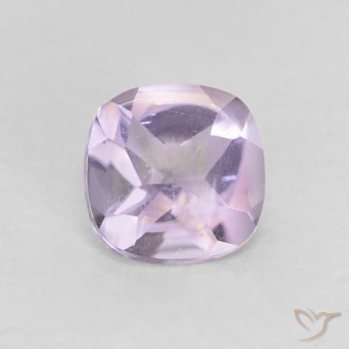 0.52ct Natural Violeta claro Amatista, Forma Cojín, Transparente