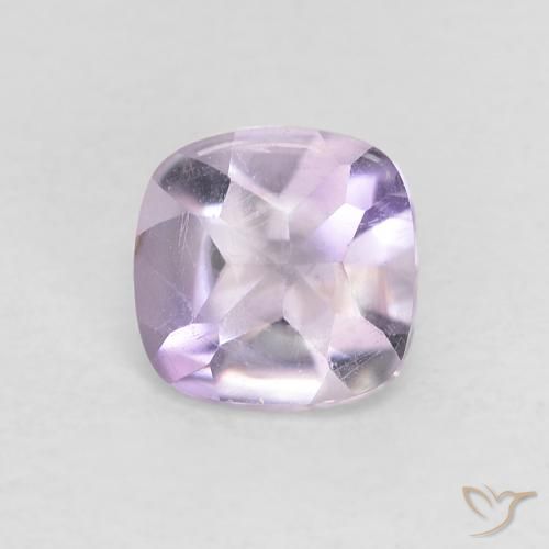 0.51ct Natural Violeta iris claro Amatista, Forma Cojín, Transparente