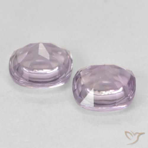 Gemas de Amatista Blanco rosado púrpura natural de 1.06 ct, Forma Cojín, Transparente