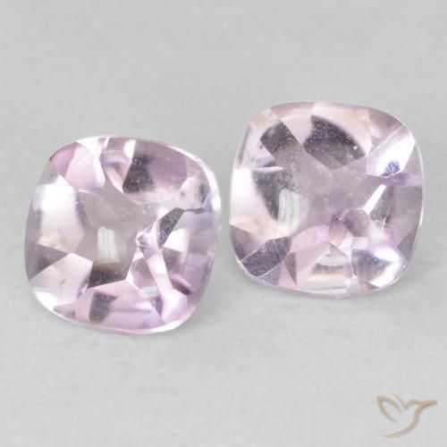 Gemas de Amatista Blanco rosado púrpura natural de 1.08 ct, Forma Cojín, Transparente