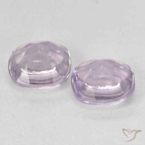 Gemas de Amatista Blanco rosado púrpura natural de 1.08 ct, Forma Cojín, Transparente
