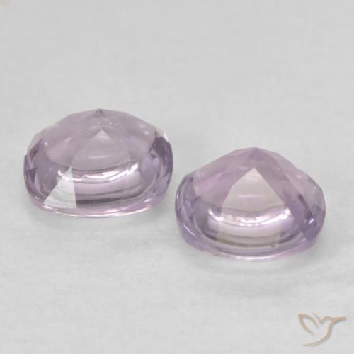 Gemas de Amatista Blanco rosado púrpura natural de 1.05 ct, Forma Cojín, Transparente