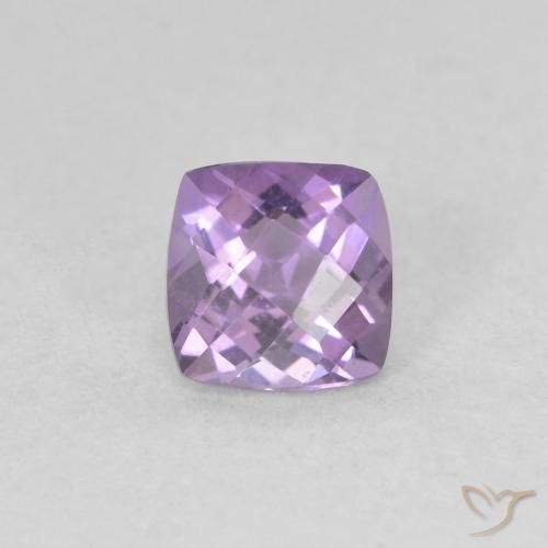 Amatista Violeta rosado natural de 0.48 ct, Forma Cojín, VVS