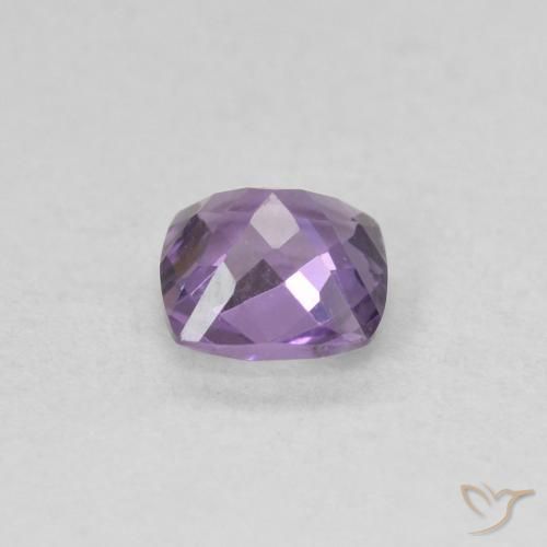 Amatista Violeta rosado natural de 0.48 ct, Forma Cojín, VVS