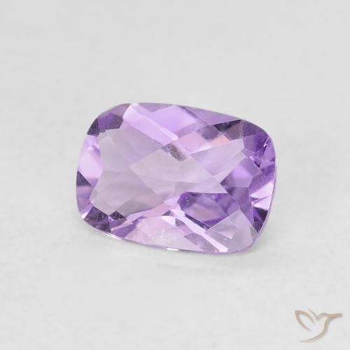 Amatista Violeta rosado natural de 0.77 ct, Forma Cojín, VVS
