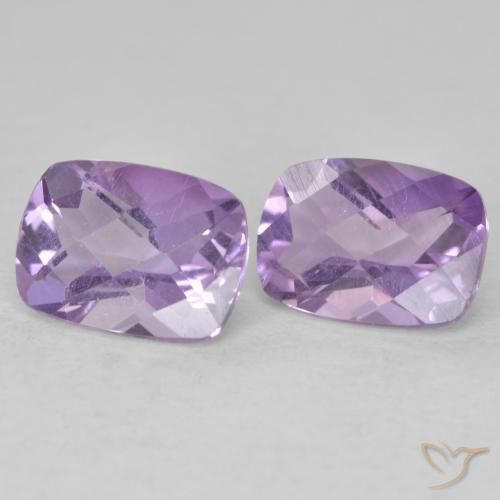Gemas de Amatista Violeta rosado natural de 1.74 ct, Forma Cojín, VVS-VS
