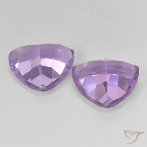 Gemas de Amatista Violeta rosado medio natural de 5.66 ct, Trillón, VVS-VS