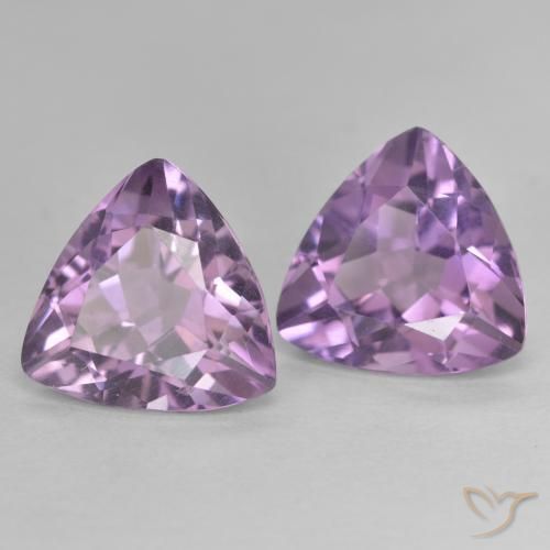 Gemas de Amatista Violeta rosado natural de 5.47 ct, Trillón, VVS-VS