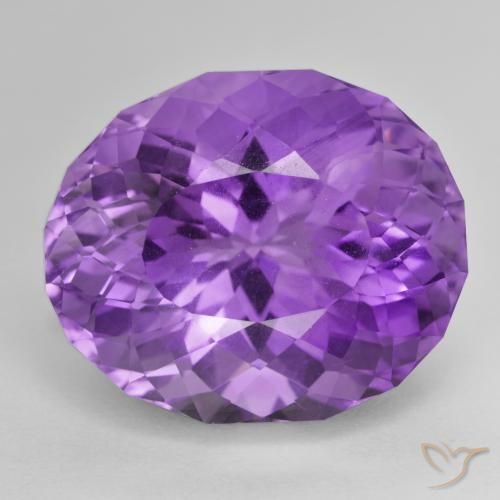 33.08ct Natural Violeta intenso Amatista, Ovalada, VVS