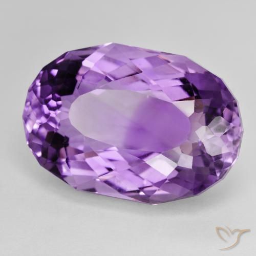 Amatista Violeta púrpura intenso natural de 26.10 ct, Ovalada, VVS