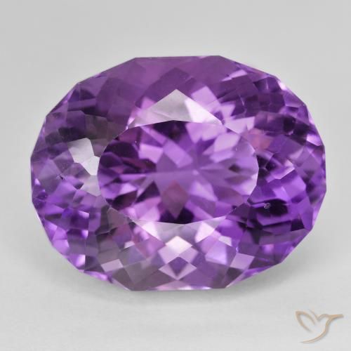 30.35ct Natural Violeta púrpura Amatista, Ovalada, VVS