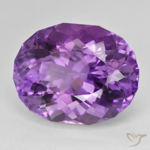 Amatista Violeta púrpura natural de 30.35 ct, Ovalada, VVS