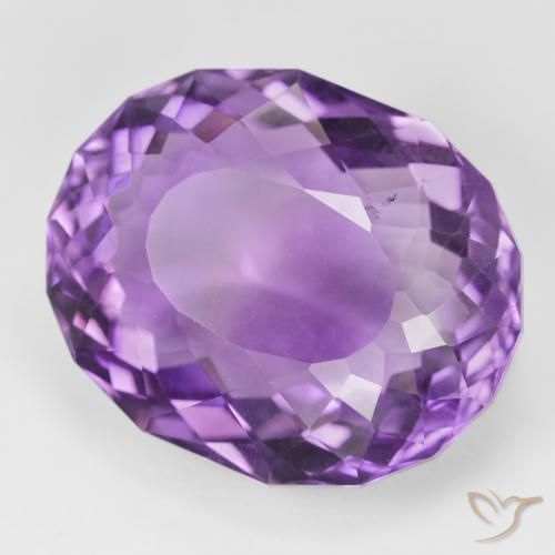 Amatista Violeta vívido natural de 31.24 ct, Ovalada, VVS-VS