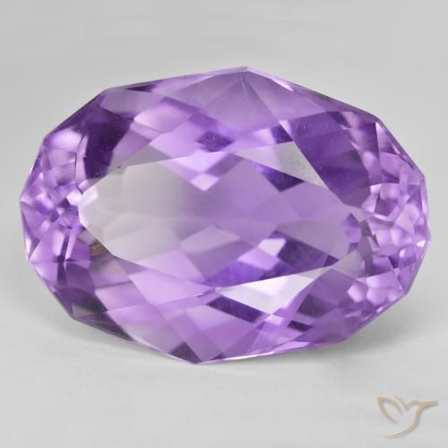 Amatista Violeta medio natural de 54.55 ct, Ovalada, VVS-VS