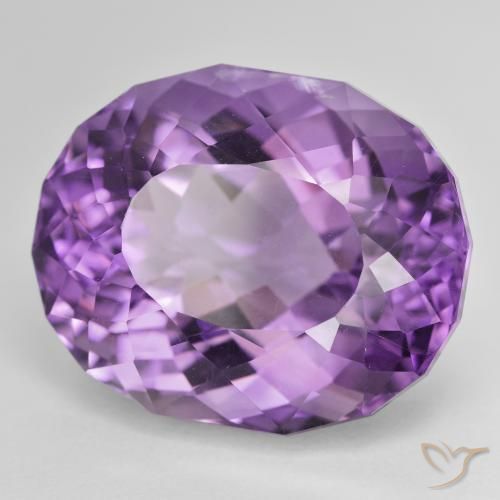 Amatista Violeta púrpura natural de 37.96 ct, Ovalada, VVS-VS