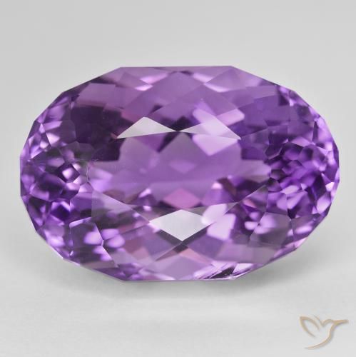 31.99ct Natural Violeta intenso Amatista, Ovalada, VVS-VS