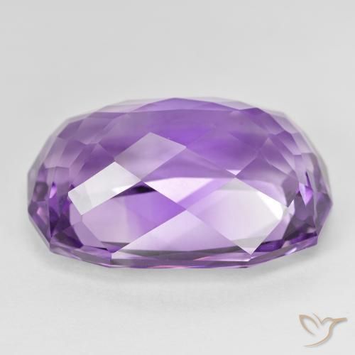 Amatista Violeta púrpura medio natural de 28.85 ct, Forma Cojín, VVS-VS